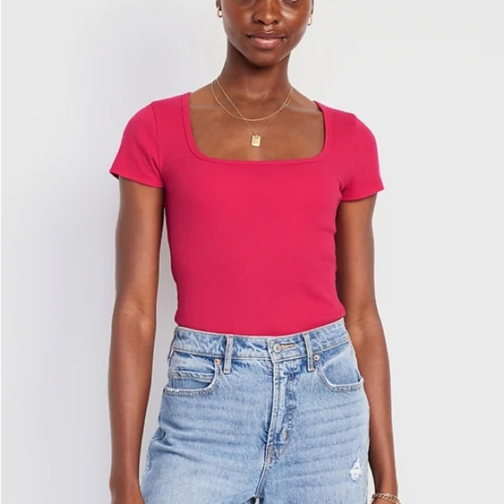 Old Navy Pink Square Neck Top Size medium